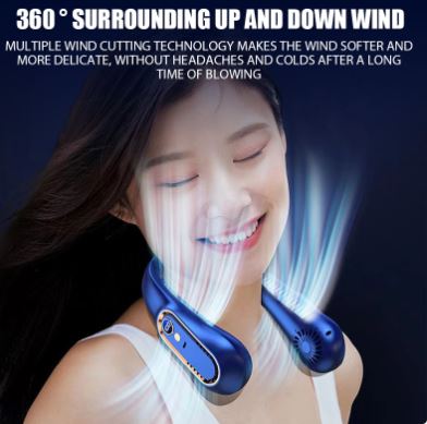 Portable Silent Outdoor Mini Leafless Hanging Neck Fan