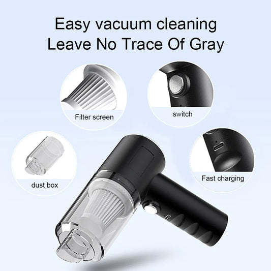 Powerful 120W Mini Vacuum Cleaner – Cordless Portable Cleaner for Car Interior