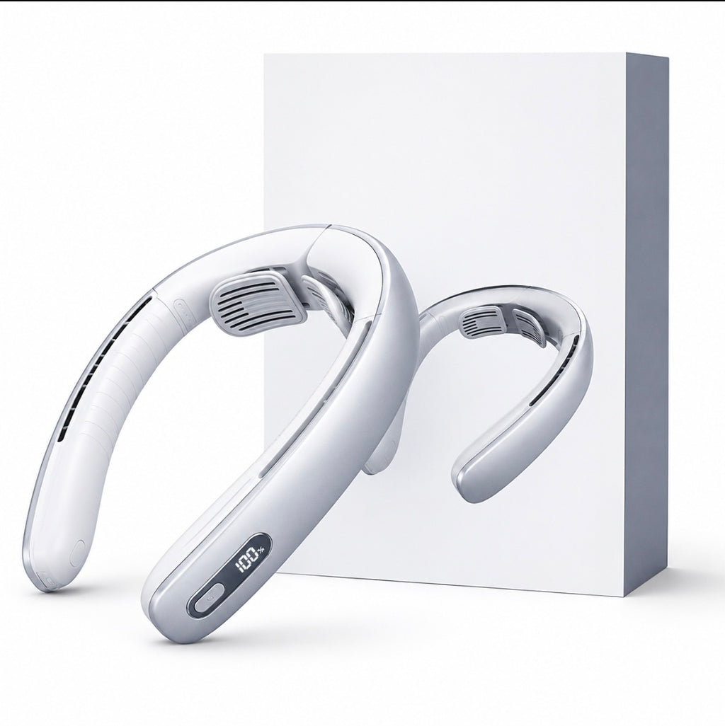CoolFlow Neck Fan – Hands-Free Cooling