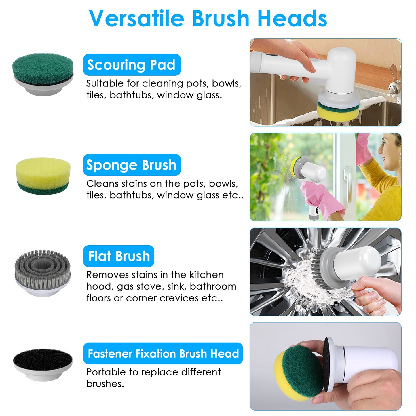 Electric Spin Scrubber – Powerful Cordless Cleaning Brush