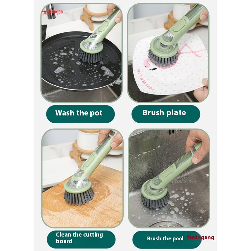 Long Grip Soap Dispensing Brush