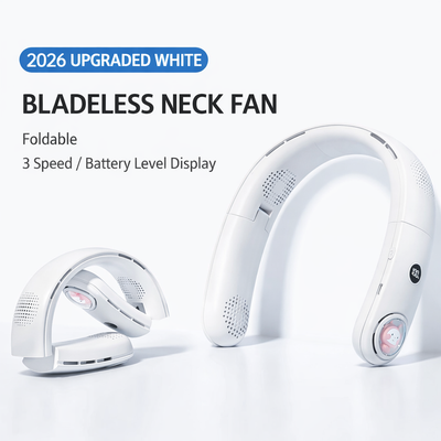 Foldable Digital Neck Fan Smart Display | 4000mAh