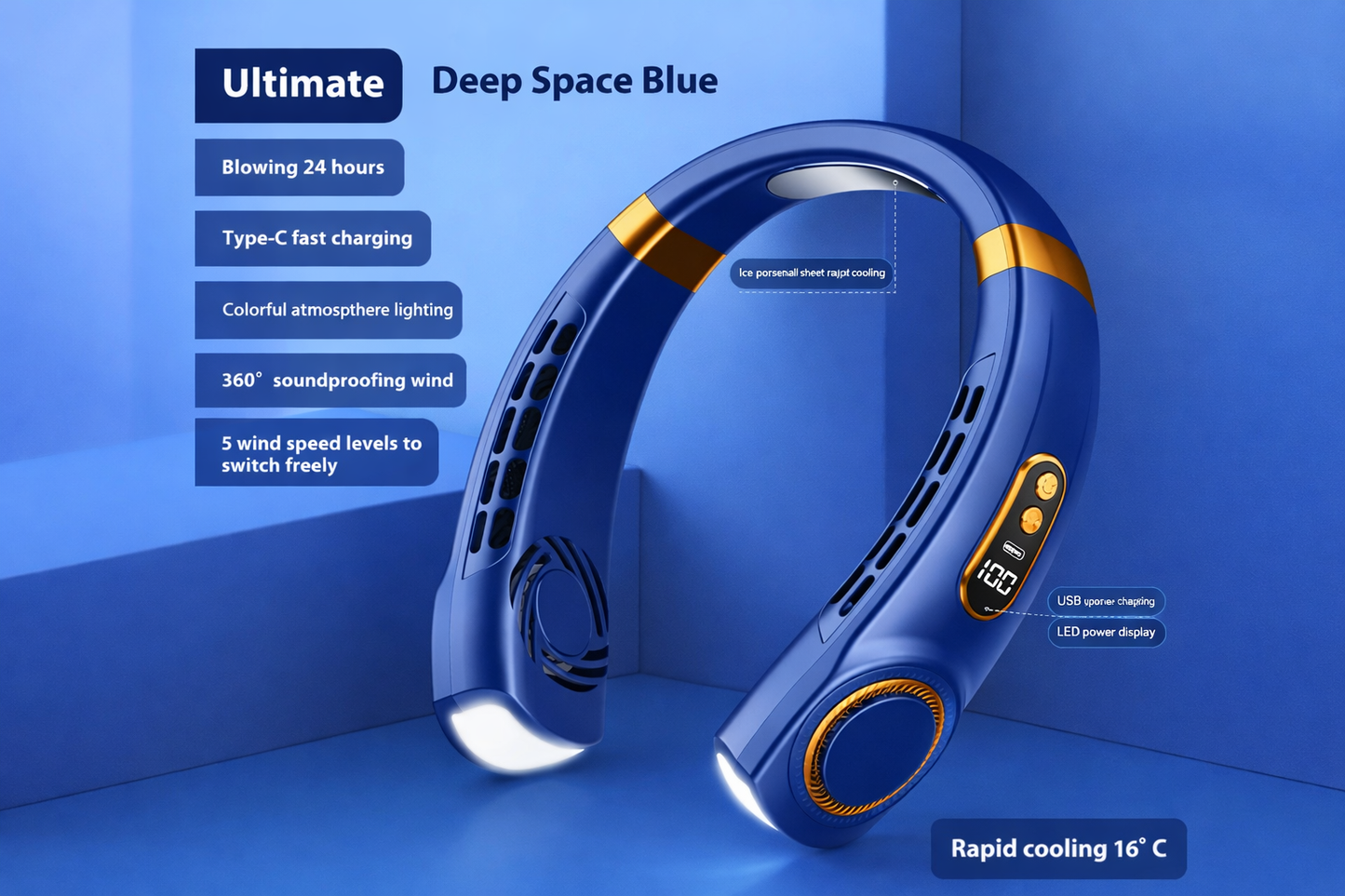 Stay Cool Anywhere: Portable Hands-Free Fan